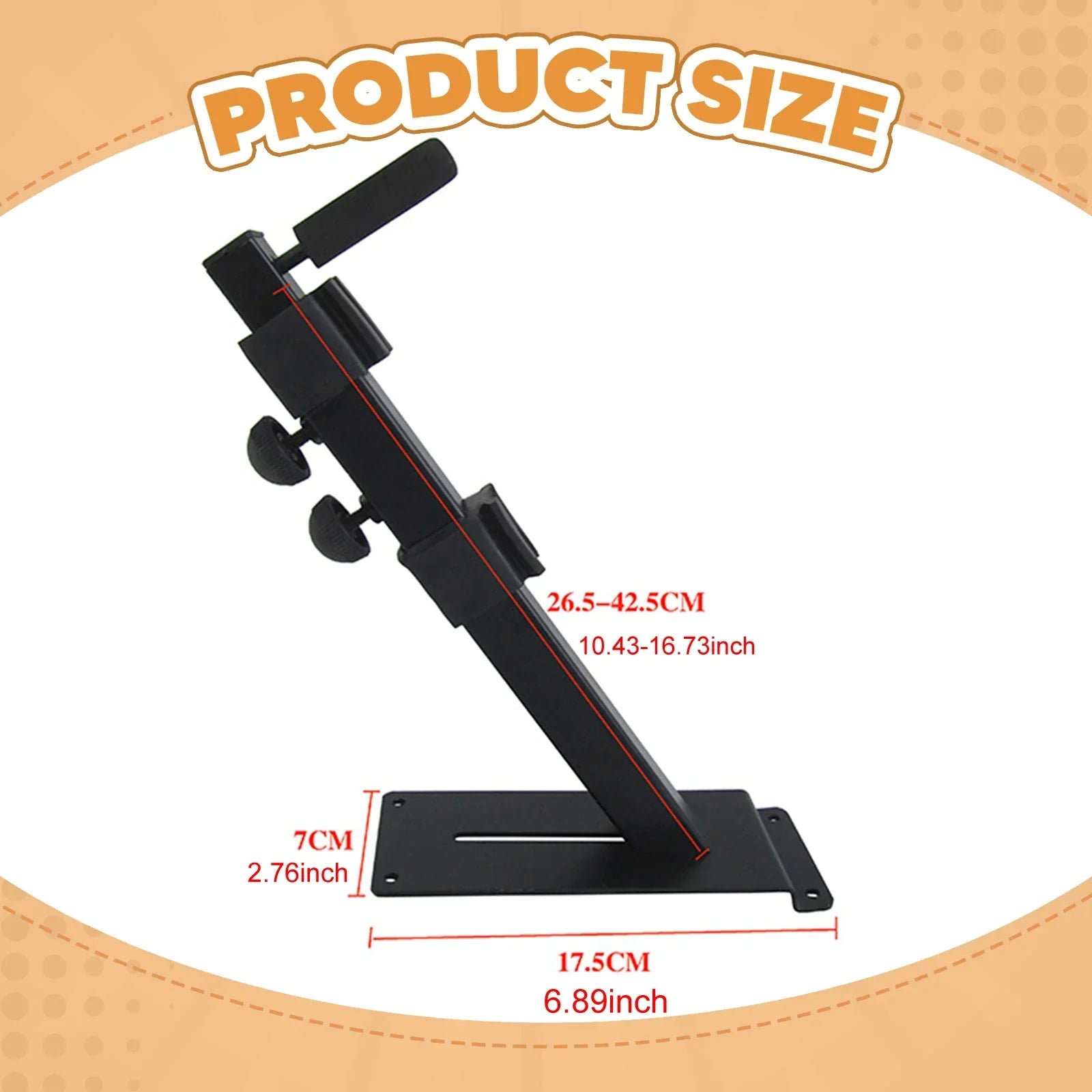 Black metal electric piano stand adjustable with flat base and height-adjustable arm for electric guitar banjo storage organizer keyboard