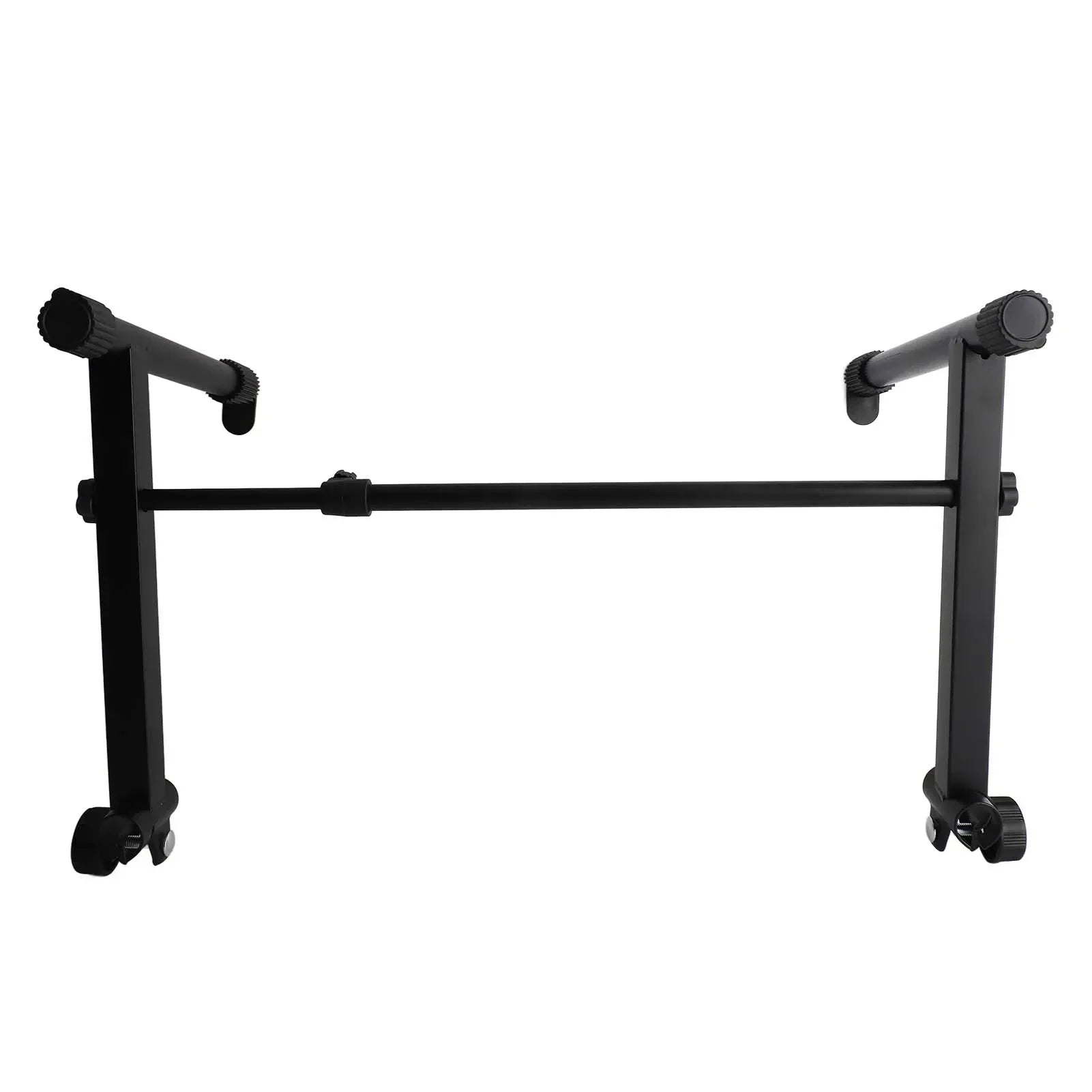 Black metal electronic piano stand with adjustable height caster wheels and exquisite workmanship universal x style riser