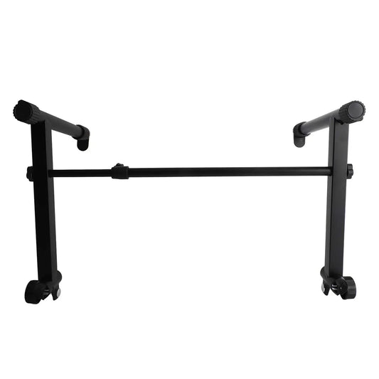Black metal electronic piano stand with adjustable height caster wheels and exquisite workmanship universal x style riser