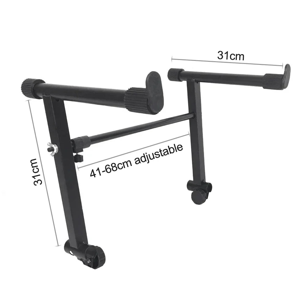 Black metal electronic piano stand with adjustable height 41-68cm and fixed width 31cm piano stand riser with exquisite workmanship universal design