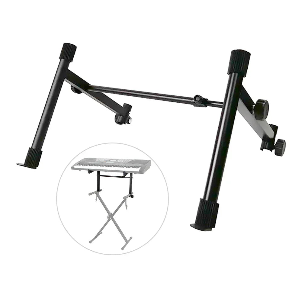 Black metal electronic piano stand with adjustable legs caster wheels and exquisite workmanship universal x style design