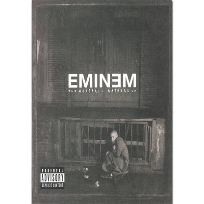 Black-and-white eminem posters canvas painting featuring grim urban scene from the marshall mathers lp for home decor