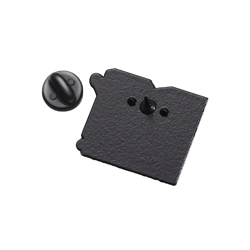 Black enamel music television pin shaped like arizona with textured finish and brooches lapel backpack badge fashio jewelry
