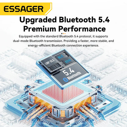 Essager bluetooth 5.4 dongle adaptador wireless with metallic finish and circuitry for music audio receiver usb transmitter