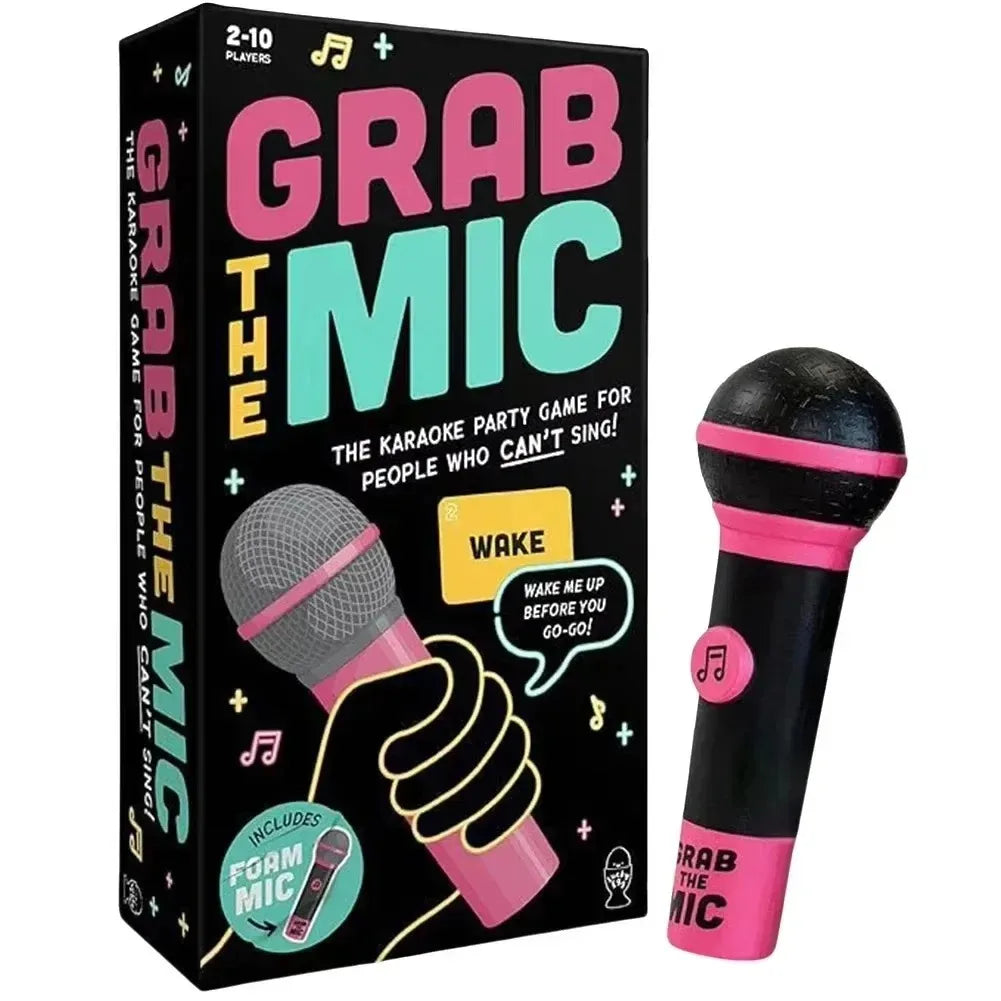 Pink and black foam microphone for exciting grab the mic family karaoke game for bad singers and party fun