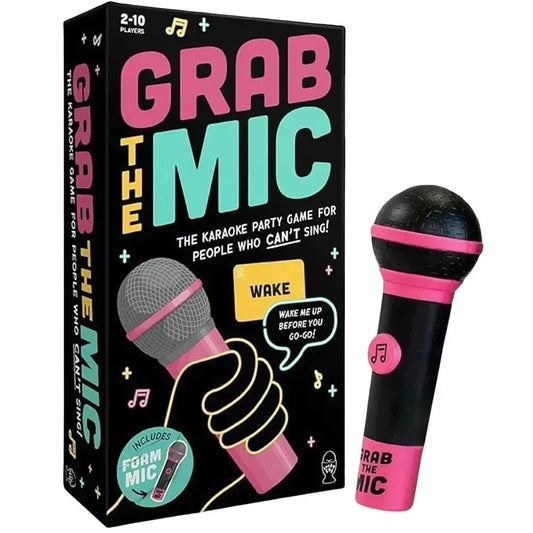 Pink and black foam microphone for exciting grab the mic family karaoke game for bad singers and party fun