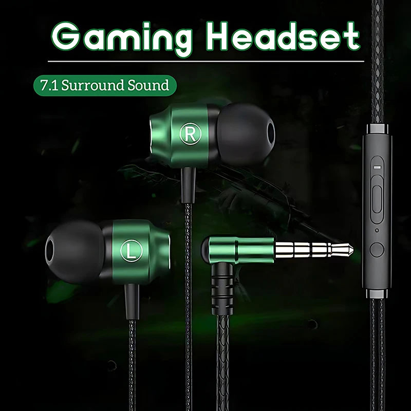 Metal Magnetic Gaming Earbuds 90° L Elbow Digital Type-C/3.5MM AUX 9D Surround HIFI Heavy Bass Music Headset For Samsung Android