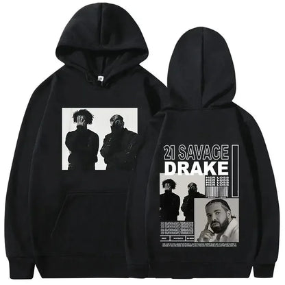 Rapper Drake Music Album Cover Graphic Hoodies Men's Fashion Hip Hop Vintage Sweatshirts AutumnWinter Fleece Warm Pullovers Y2k
