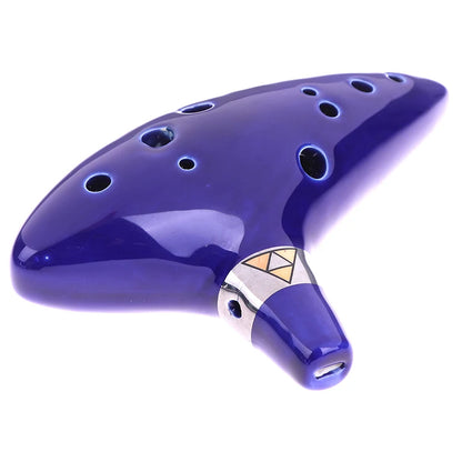 Blue Musical Instrument Ocarina Flute 12 Hole Ocarina Ceramic Alto C Legend Of Ocarina Flute Ocarina Inspired Of Time 1Pc