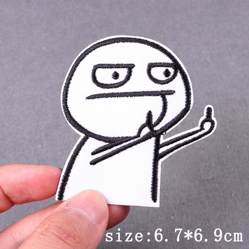 Hip Hop Sexy Patch Iron On Embroidery Patches For Clothing Thermoadhesive Patches For Clothes Punk Skull Sewing/Fusible Patch