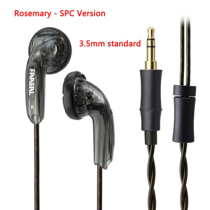 Transparent black rosemary spc version trrs balanced earphones 150ohms with twisted cable and gold plated 3.5mm jack