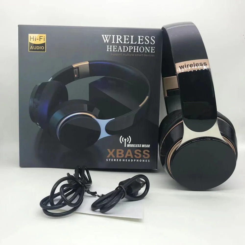 Black and rose gold wireless headphones with deep bass stereo and sleek design factory wholesale deep use