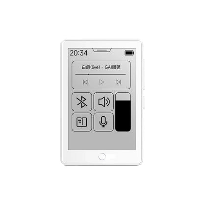 White rectangular famue 2.7 inch e-ink screen mp3 player 64gb with reader bluetooth for student classroom recording