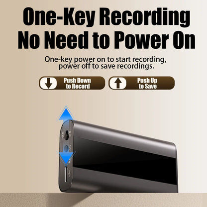 Black rectangular famue professional voice recorder with one-key recording 760h recording 90db noise reduction 64gb storage