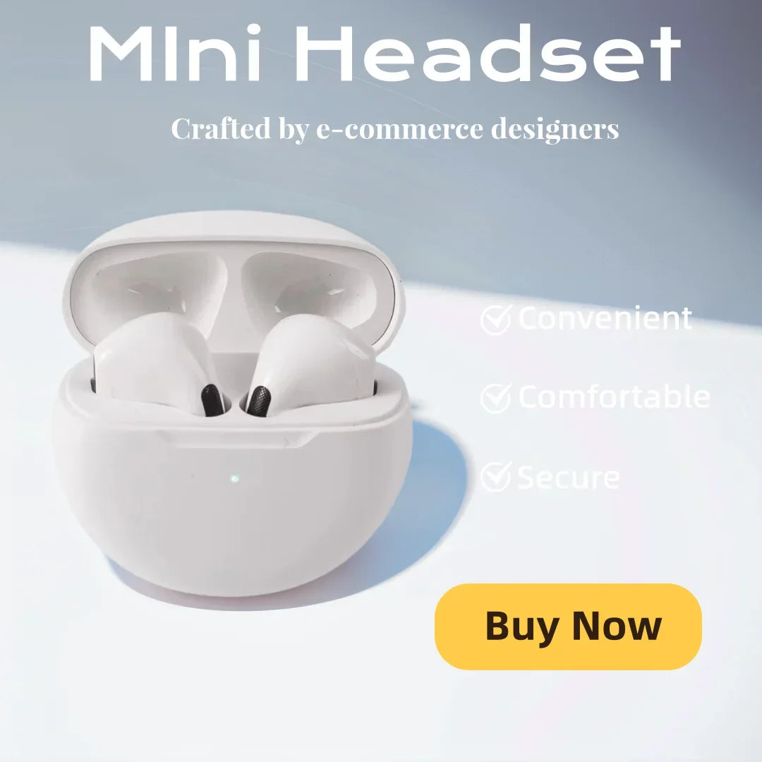 White wireless earbuds in a sleek charging case for fashion wireless headset and stylish bluetooth headphones earphones headset game