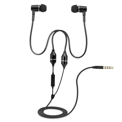 Black FC12 stereo in-ear headphone with 3.5mm anti-radiation earphone and headphone noise reduction inline controls