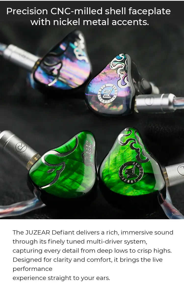 JUZEAR x Z Reviews Defiant 1DD + 3BA Hybrid In-ear Earphones 3-Way Crossover HiFi Headset with 3.5 + 4.4mm Replaceable Plugs Cable