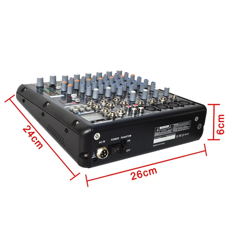 FREEBOSS 6 8 Channels Mixing Console 2 Stereo 16 DSP Professional Audio Mixer USB Record Bluetooth DJ Karaoke Sound Table SMR6/8