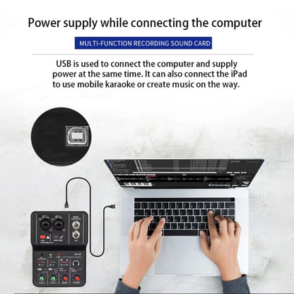 2 Channels Professional portable Audio Interface sound card console mini USB MIXER for Guitar Recording Studio Singing Q12