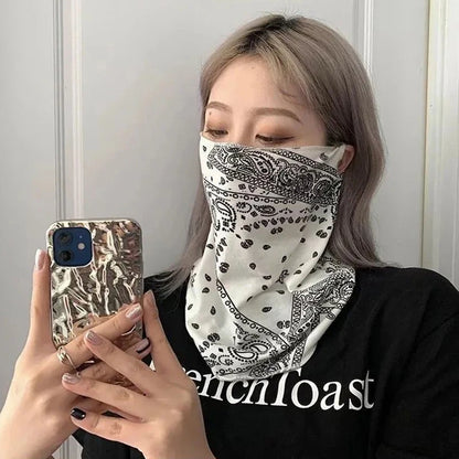 Fashion Punk Sunscreen Mask For Men Women Summer Face Neck UV Protection Ear Scarf Hip Hop Outdoor Sports Cycling Bandana Scarfs