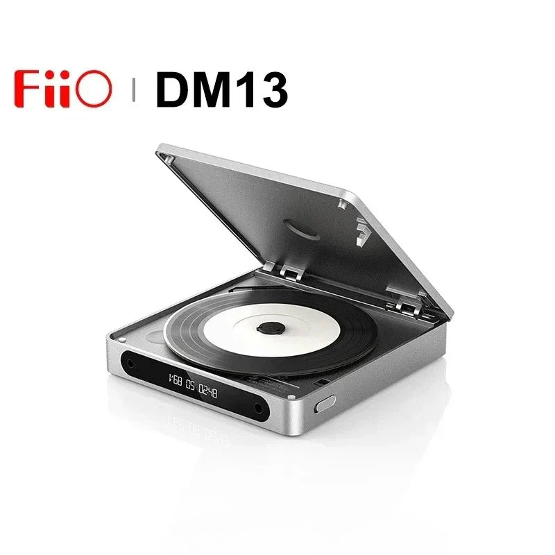 Silver fiio dm13 multifunctional portable stereo cd player with digital display supports usb ripping and long-lasting battery