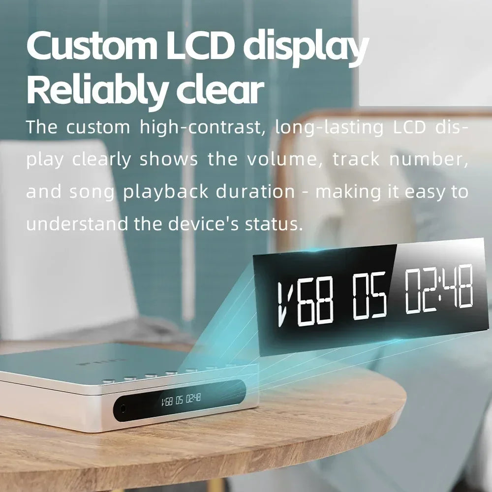 White rectangular fiio dm13 multifunctional portable stereo cd player with custom lcd display supports usb ripping and battery
