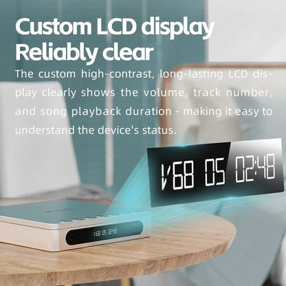 White rectangular fiio dm13 multifunctional portable stereo cd player with custom lcd display supports usb ripping and battery