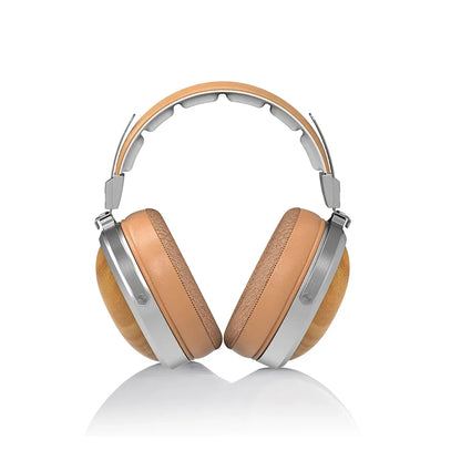Over-ear fiio ft1 headphones with light brown leather earcups and silver frames professional monitor north american walnut hifi