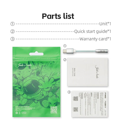 Green jade fiio ja11 usb type c earphone headphone adapter packaging bag with cartoon astronaut for type beat music use