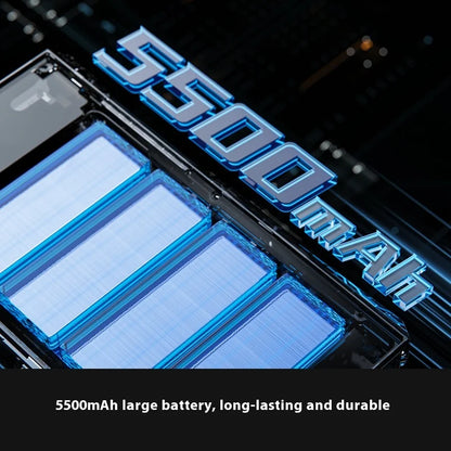 Blue-lit 5500mah battery module in fiiO m23 usb dac mqa player featuring peq thx aaa78 amp ak4191eq chipset
