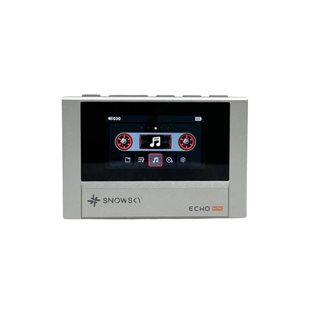 Silver fiio snowsky echo mini walkman 8gb portable music player with touchscreen and custom support dsd interface displayed
