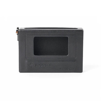 Black textured leather fiio snowsky sk-echo mini mini leather case for sony walkman nw-a805 with window and embossed branding