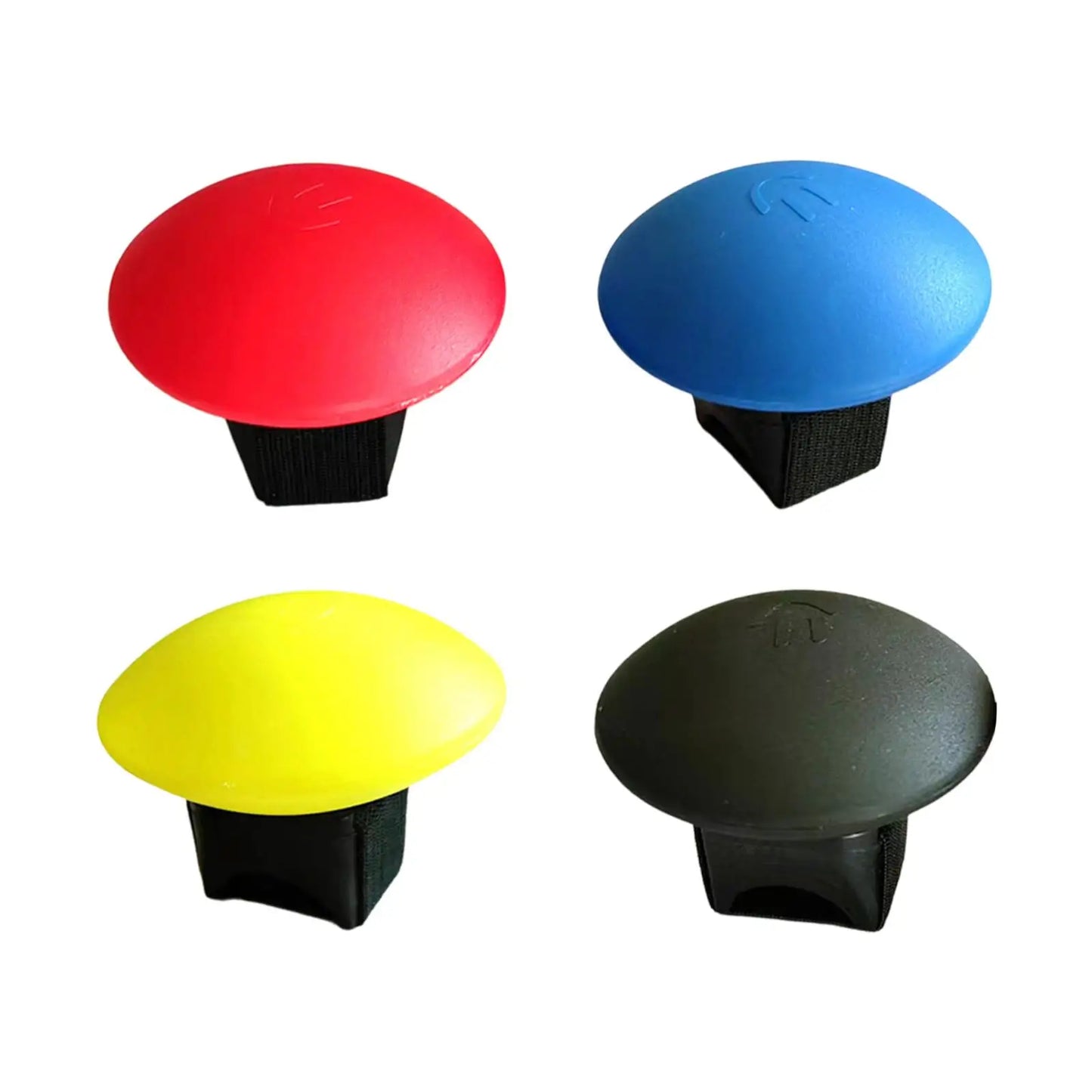 Four brightly colored mushroom-shaped finger rattle percussion ukulele finger shaker for birthday presents outdoor use