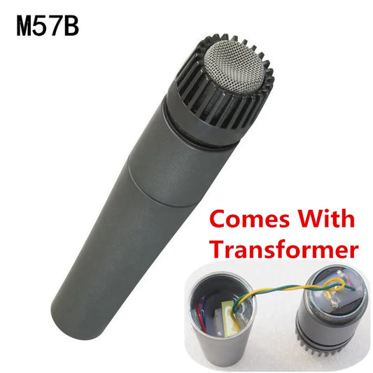 Black finlemho microphone dyanmic with metallic mesh grille and ribbed housing for guitar amplifier drum recording