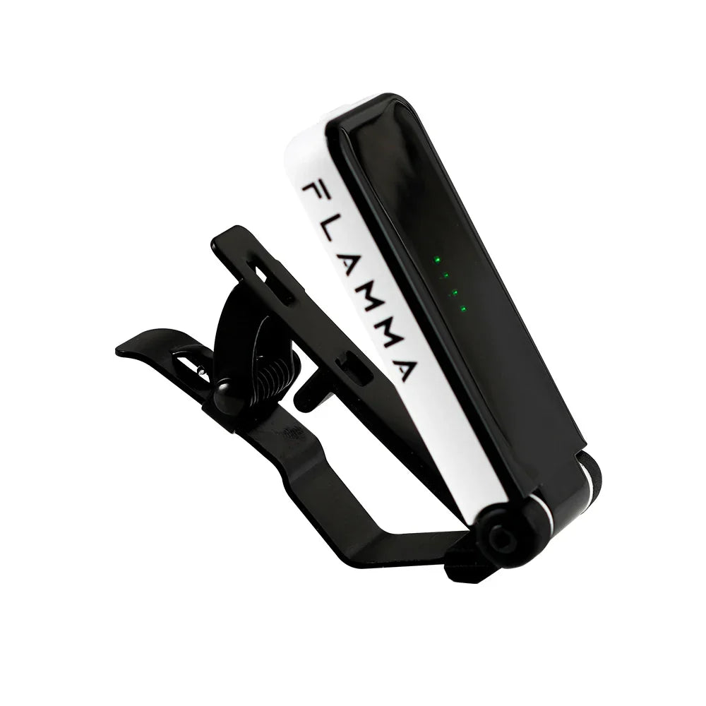 Black and white flamma ft01 clip-on tuner with sleek modern design for acoustic guitar bass and instruments christmas gift