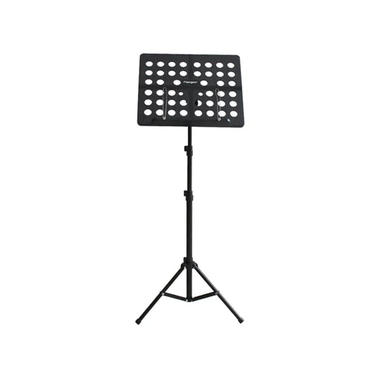 Black metal flanger fl-05r music stand retractable with perforated top plate and lightweight foldable tripod base