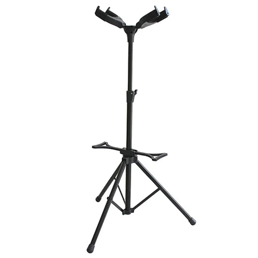 Black metal flanger fl-08d guitar stand with dual head metal adjustable height tripod base for guitar bass violin ukulele banj parts