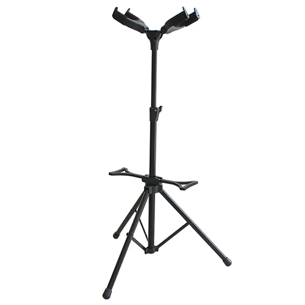 Black metal guitar stand dual with adjustable height and tripod base for bass violin banjo mandolin guitar accessories