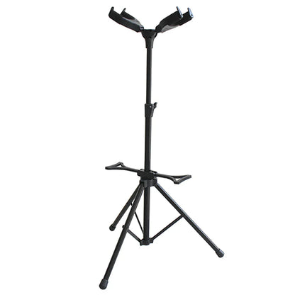 Black metal guitar stand dual with adjustable height and tripod base for bass violin banjo mandolin guitar accessories