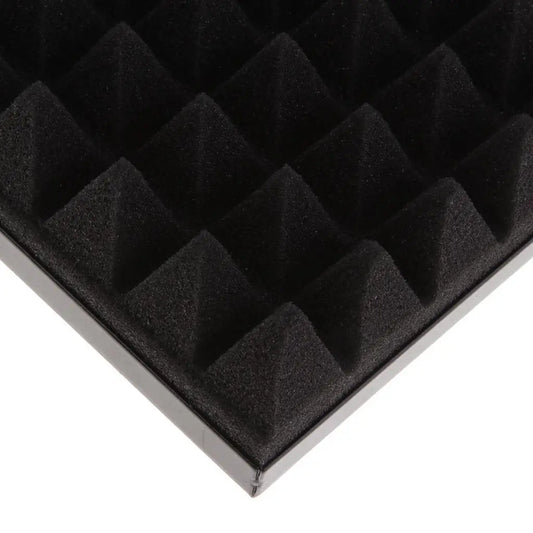 Black foam foldable adjustable studio recording mic sound absorbing foam reflector with pyramid-shaped indentations