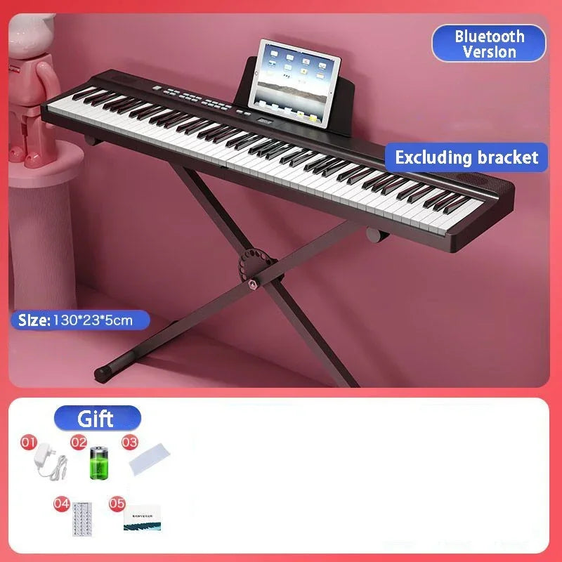 Black and white foldable piano 88 keys midi bluetooth adult electric organ professional keyboard with modern design