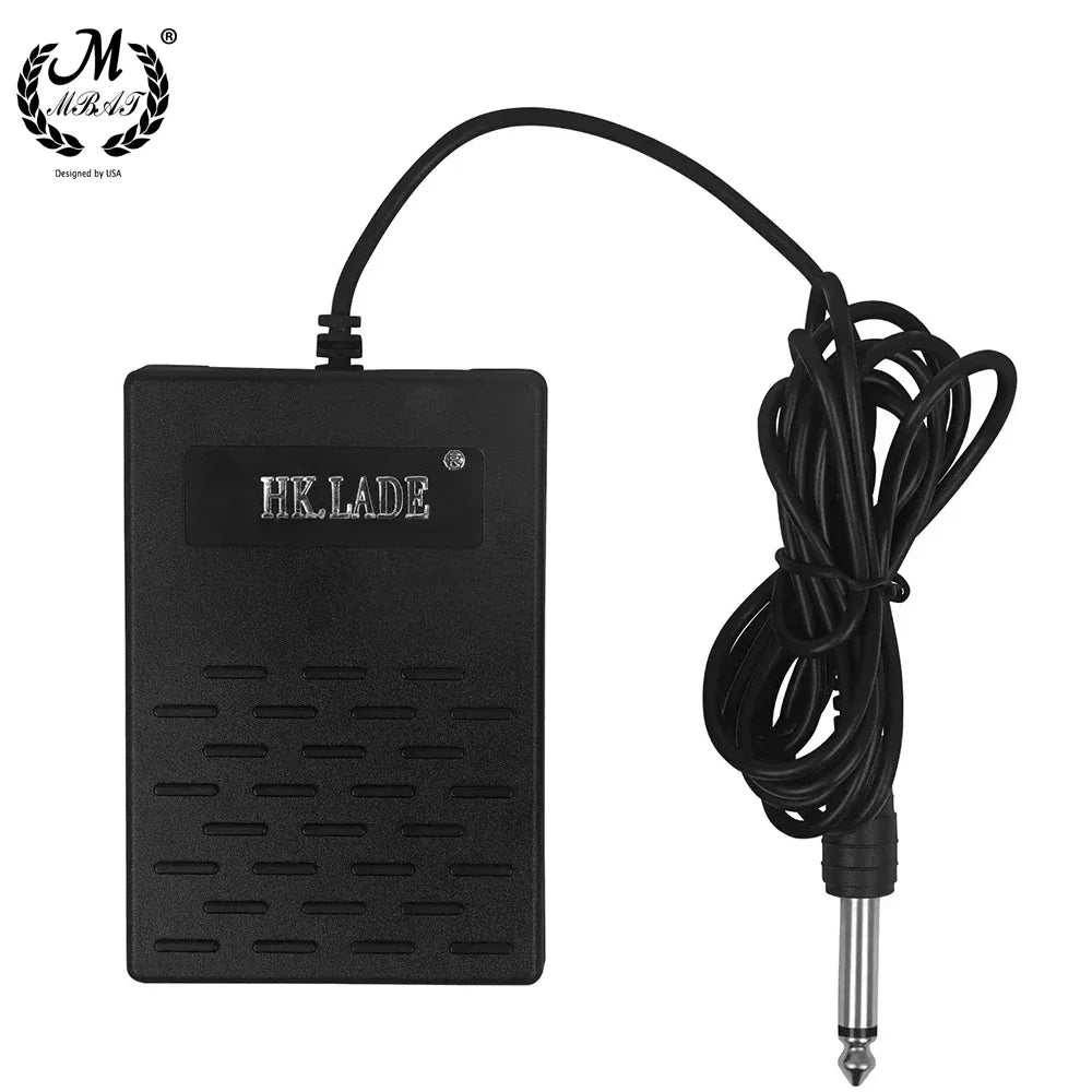 Black foldable single pedal with textured surface and 6.35 mm interface compact sustain for piano keyboard elctronic