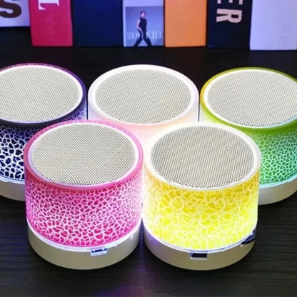 Colorful illuminated cylindrical mini speaker led with honeycomb mesh grille for car 3d stereo outdoor sound box