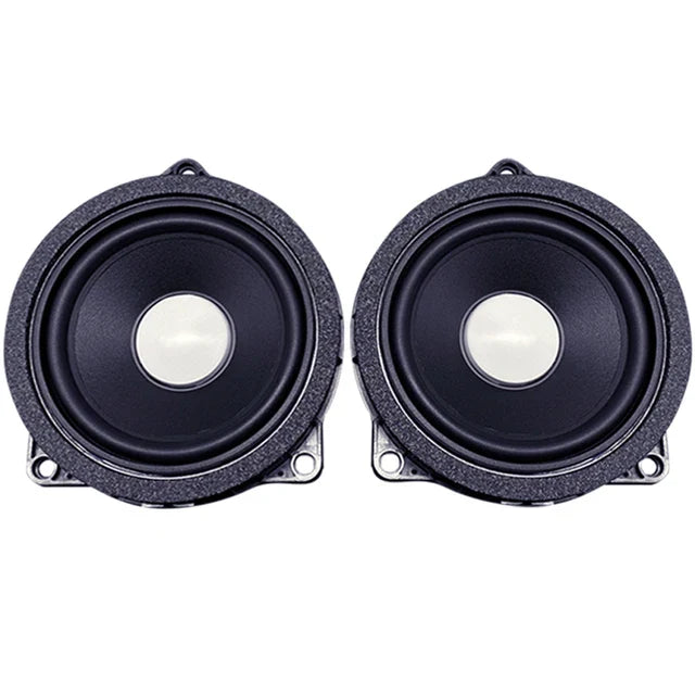 Black circular midrange door car speakers with white center cone and textured frame for bmw f30 f20 f10 g20 series
