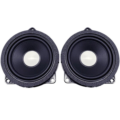 Black circular midrange door car speakers with white center cone and textured frame for bmw f30 f20 f10 g20 series