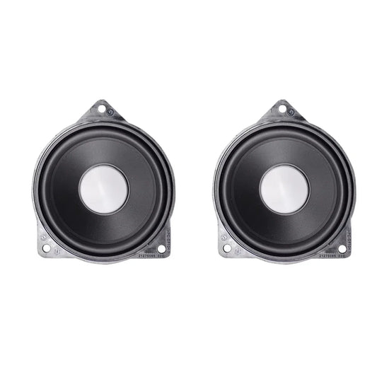 Pair of black and silver circular midrange door speakers for bmw f30 f20 f10 g20 g01 g30 f48 f34 3 series audio system