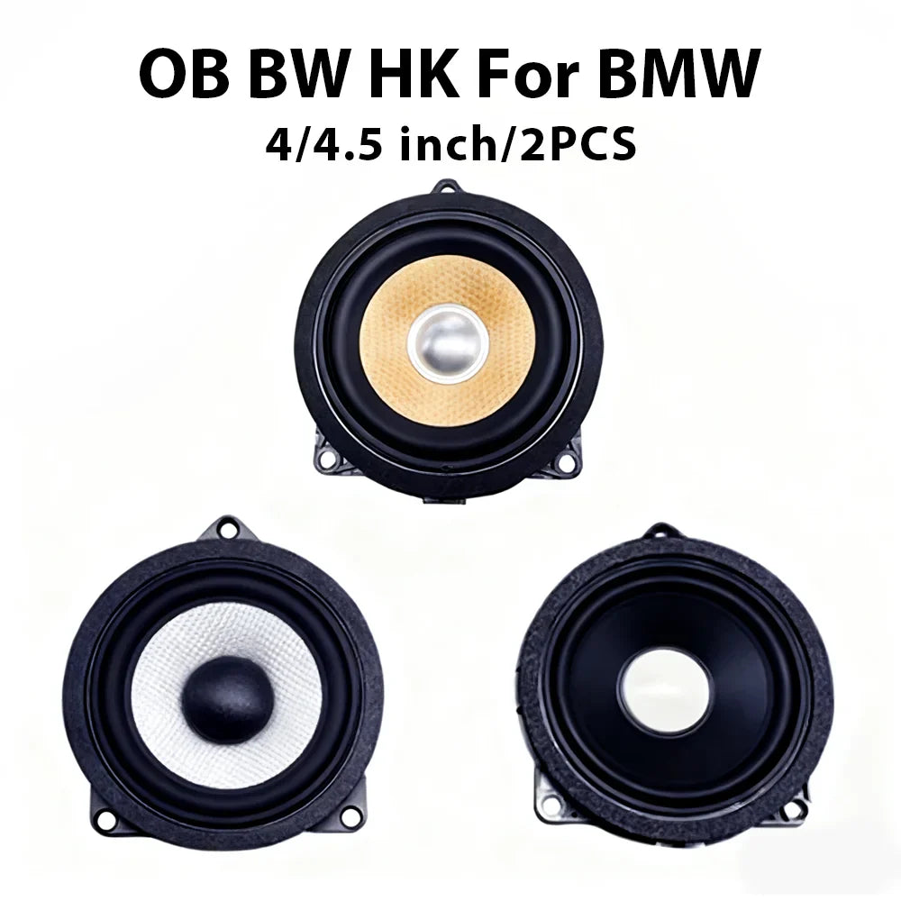 Black and gold 4-inch midrange door speaker with metallic center cone for bmw f30 f20 f10 g20 g01 g30 f48 f34 3 series