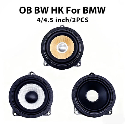 Black and gold 4-inch midrange door speaker with metallic center cone for bmw f30 f20 f10 g20 g01 g30 f48 f34 3 series