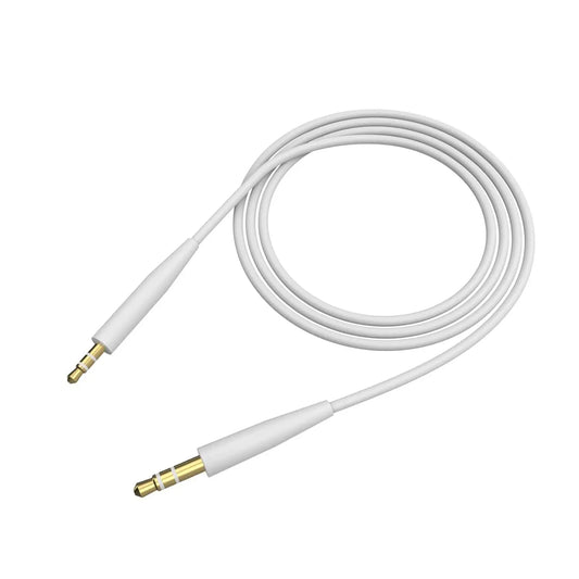 White 3.5mm to 2.5mm portable pair recording cable with gold-plated connectors for bose qc35 ii qc45 headphones