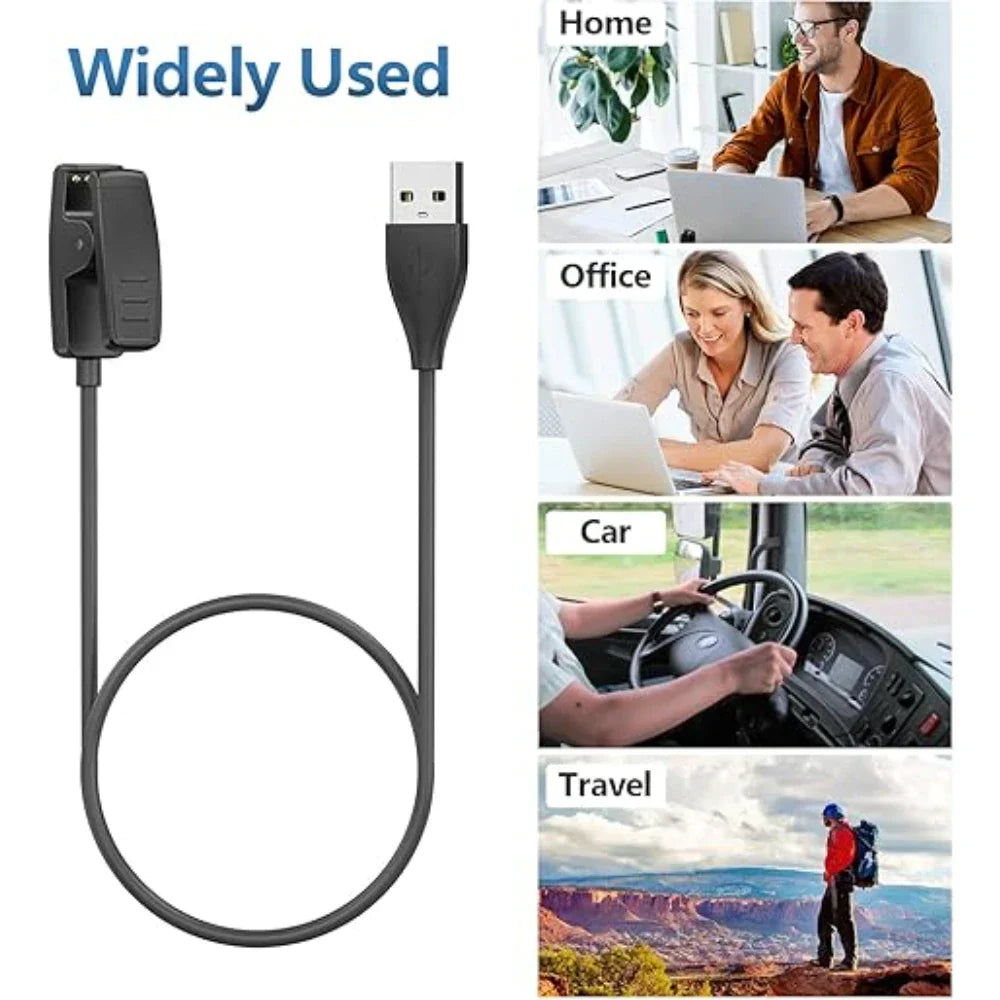 Black usb charger charging clip for garmin forerunner 735xt approach s20 g10 smartwatch replacement cable
